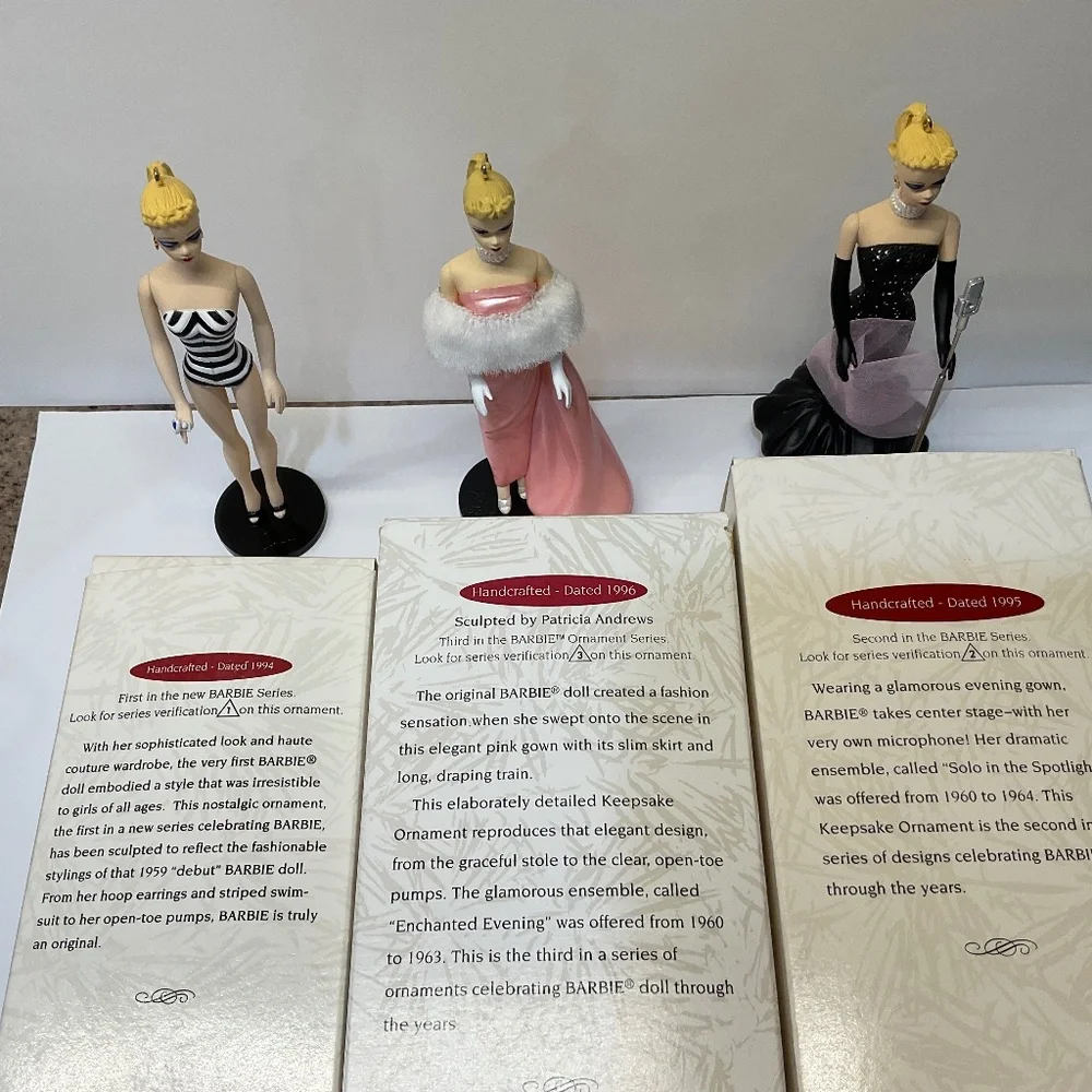 Hallmark Keepsake Barbie Doll Collector’s Series Ornaments  Set of 3 1994-1996